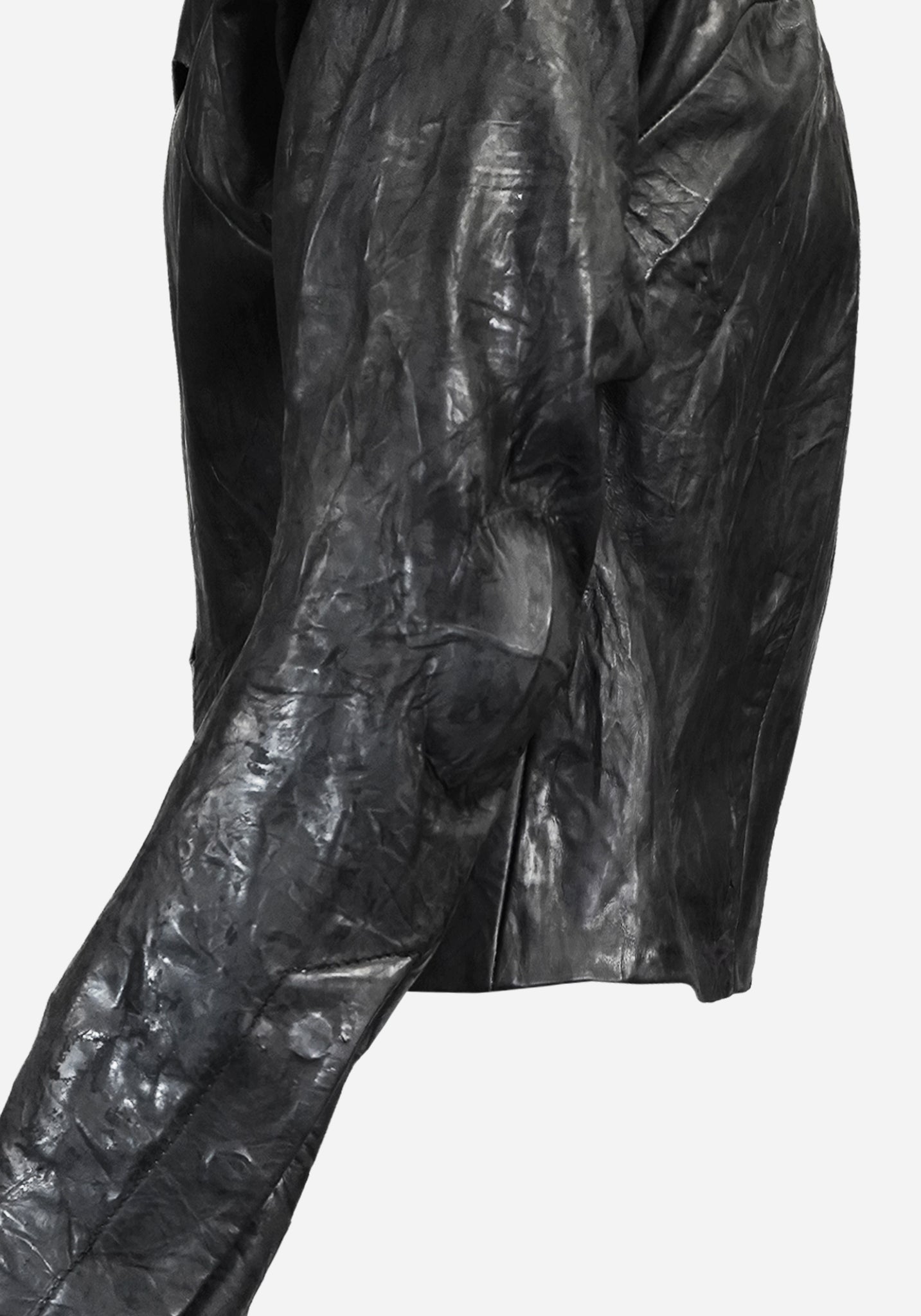 “MAGNUMO” SS LAYERED MORPHED BLADE PROSTHETICA OPEN-WORK BULL LEATHER JACKET - EQUINOX