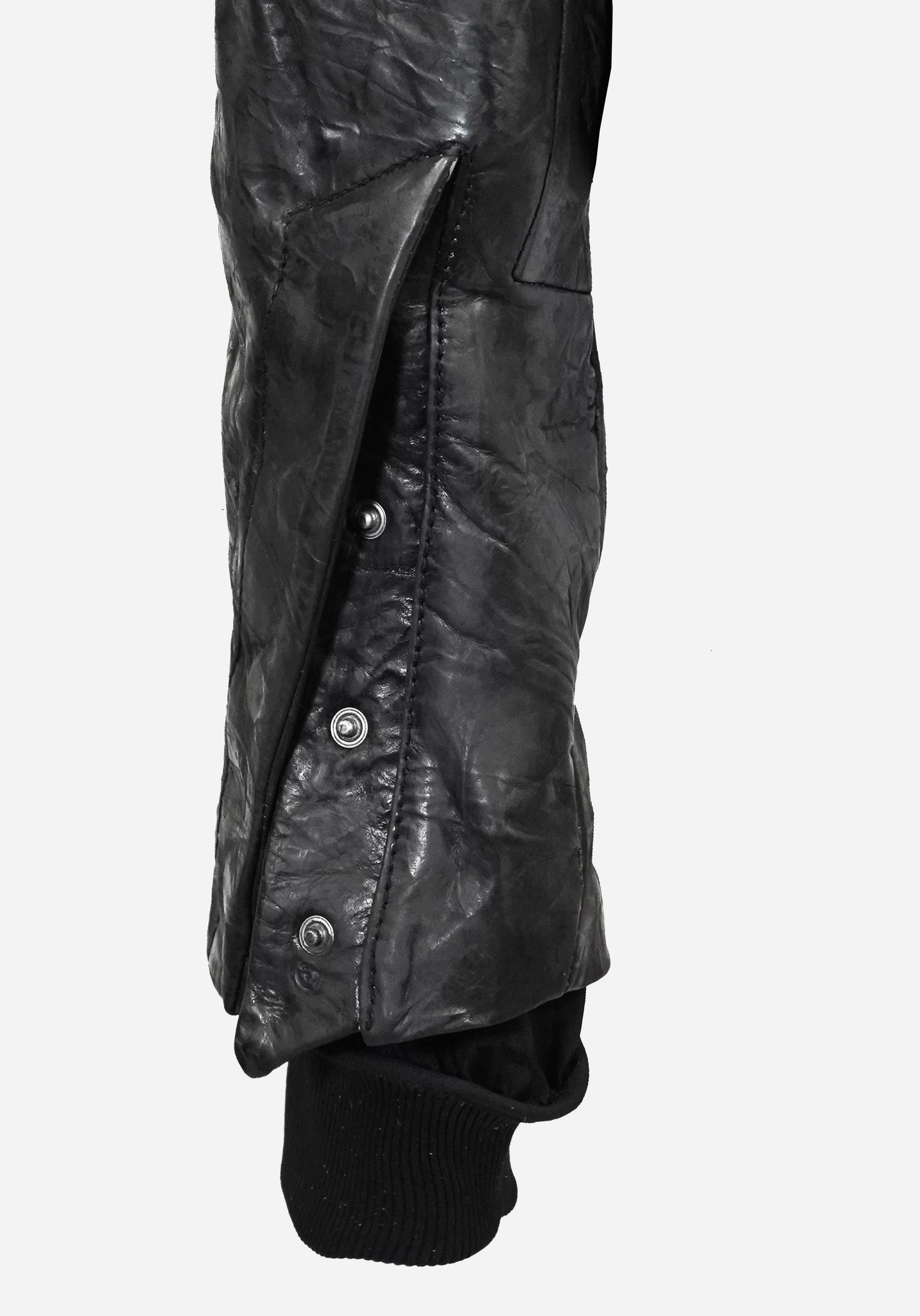 “MAGNUMO” SS LAYERED MORPHED BLADE PROSTHETICA OPEN-WORK BULL LEATHER JACKET - EQUINOX