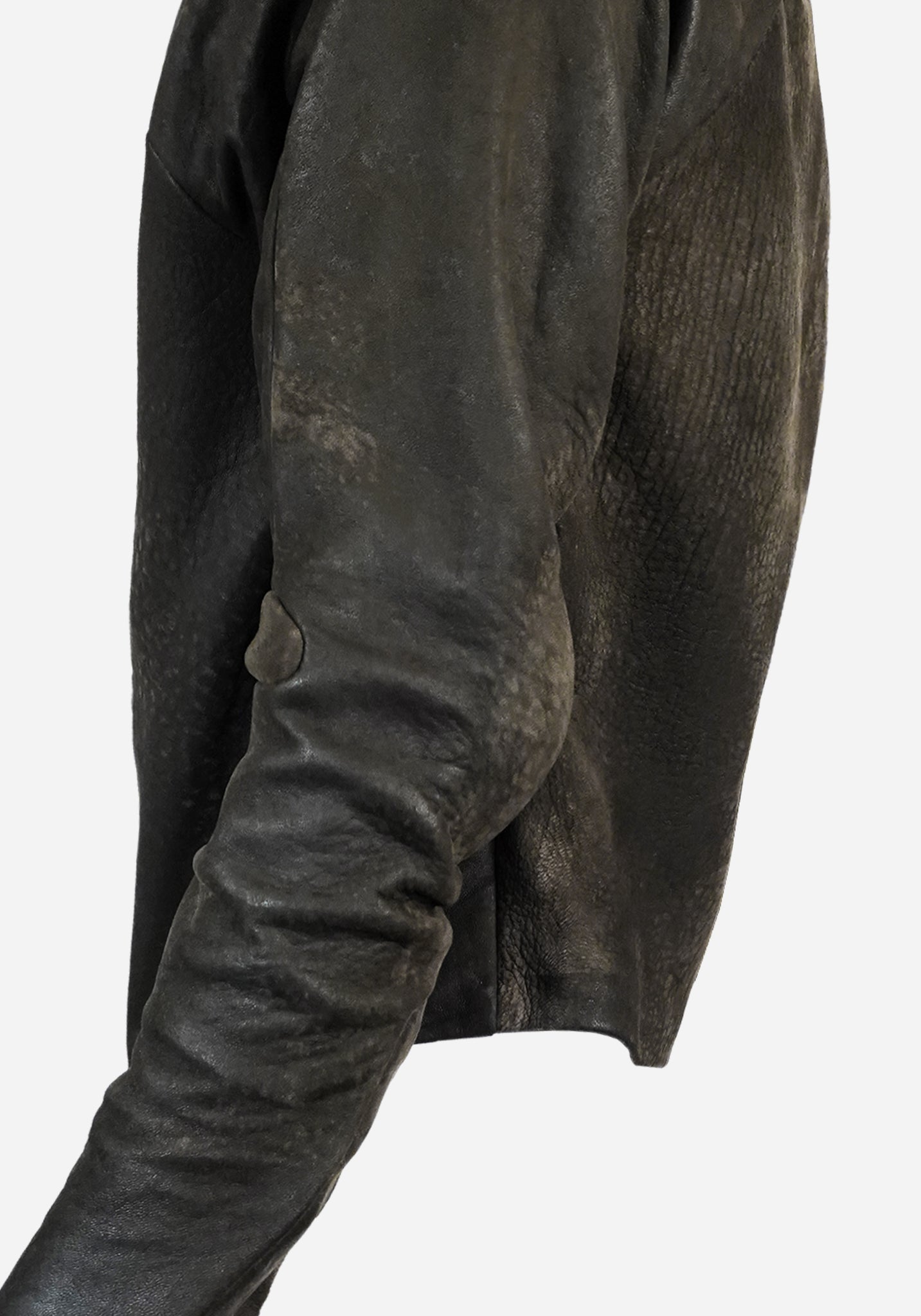 “MAGNUMO” SS LAYERED MORPHED BLADE PROSTHETICA OPEN-WORK NUBUK LEATHER JACKET