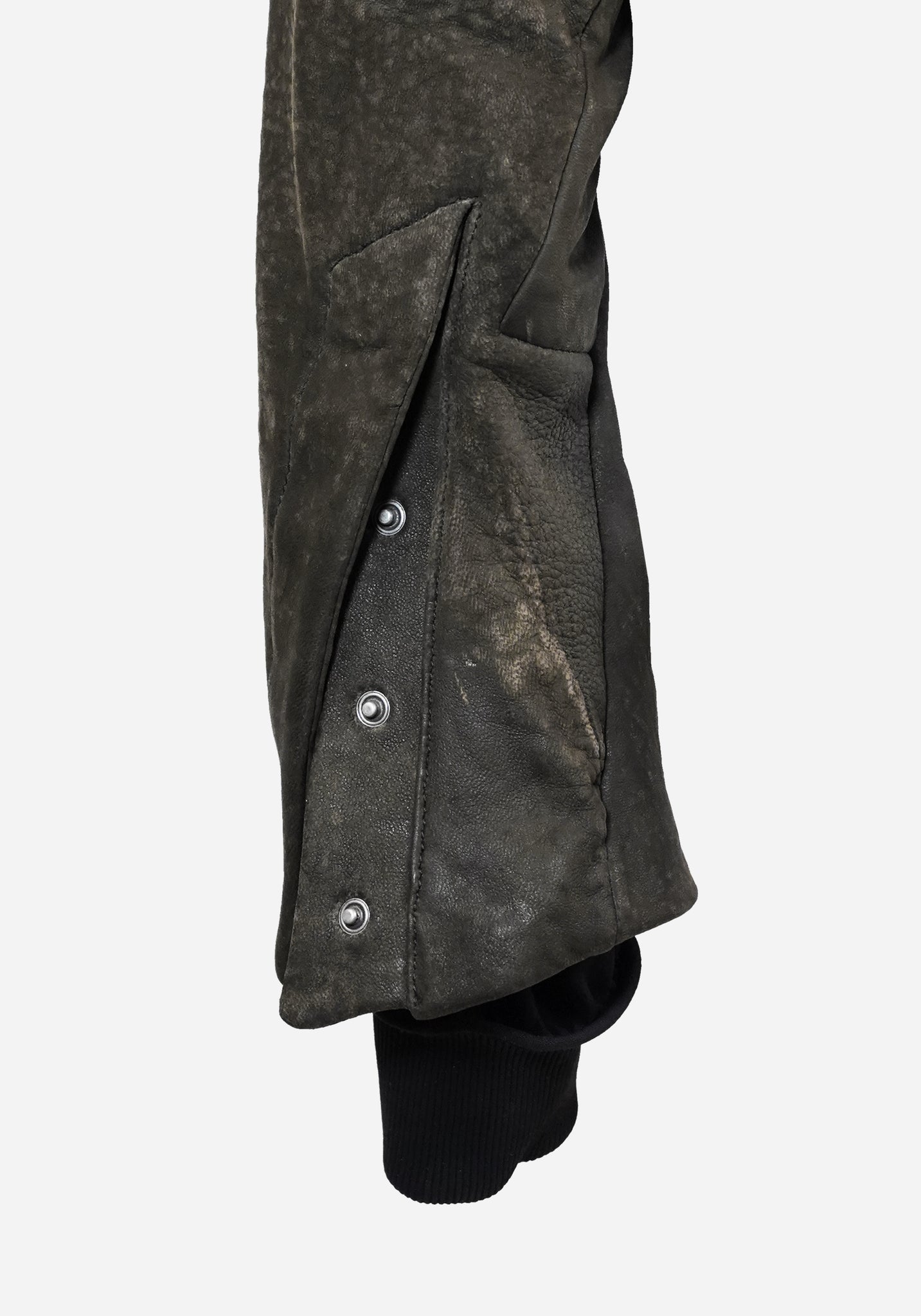 “MAGNUMO” SS LAYERED MORPHED BLADE PROSTHETICA OPEN-WORK NUBUK LEATHER JACKET