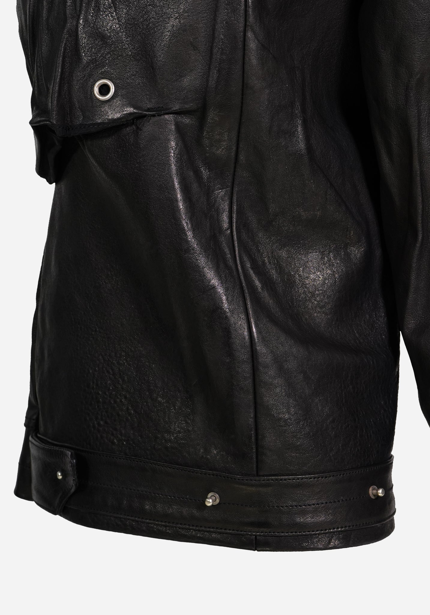 “GATSO” LAYERED MOTOCARGO LEATHER SHORTS