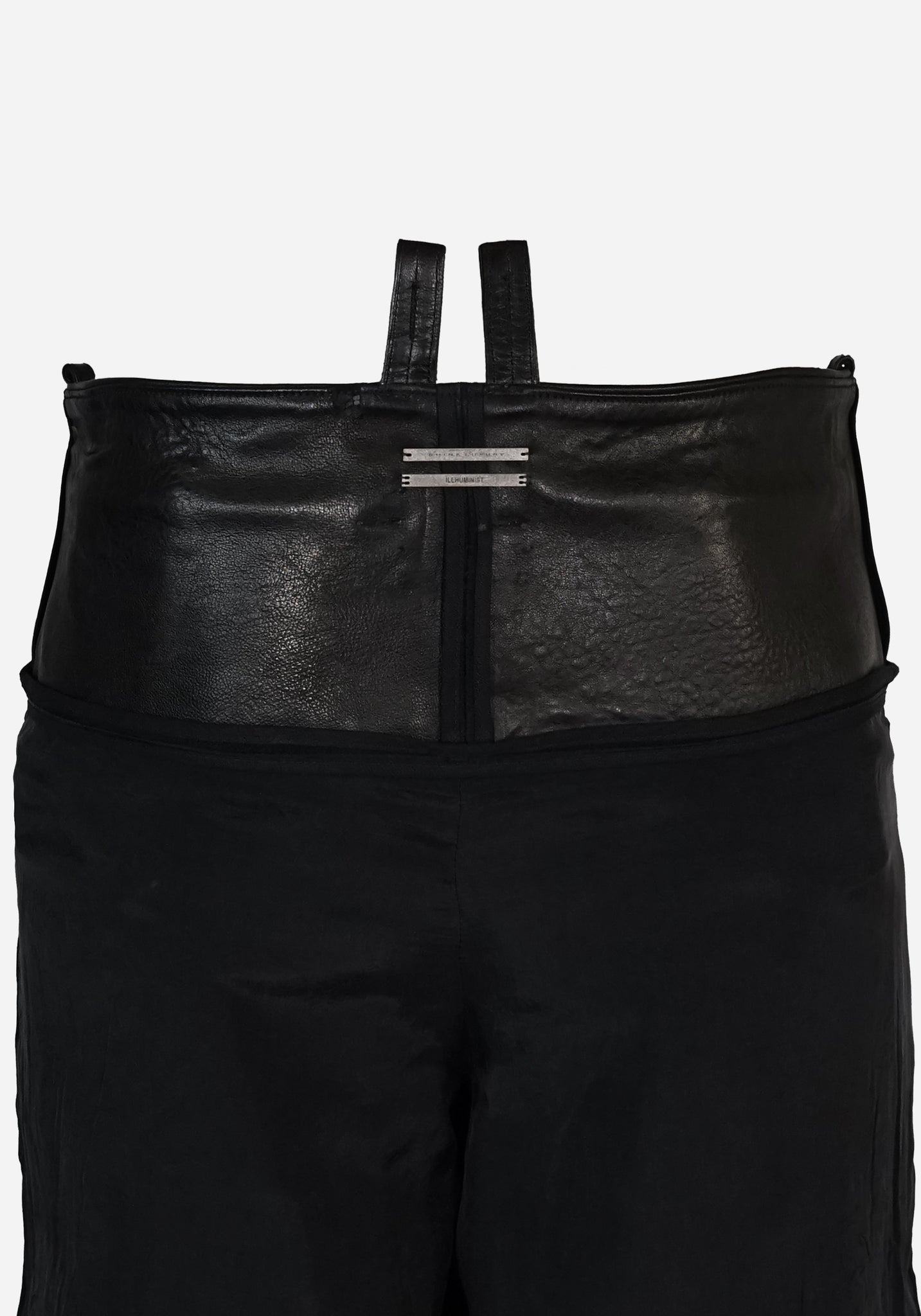 “GATSO” LAYERED MOTOCARGO LEATHER SHORTS