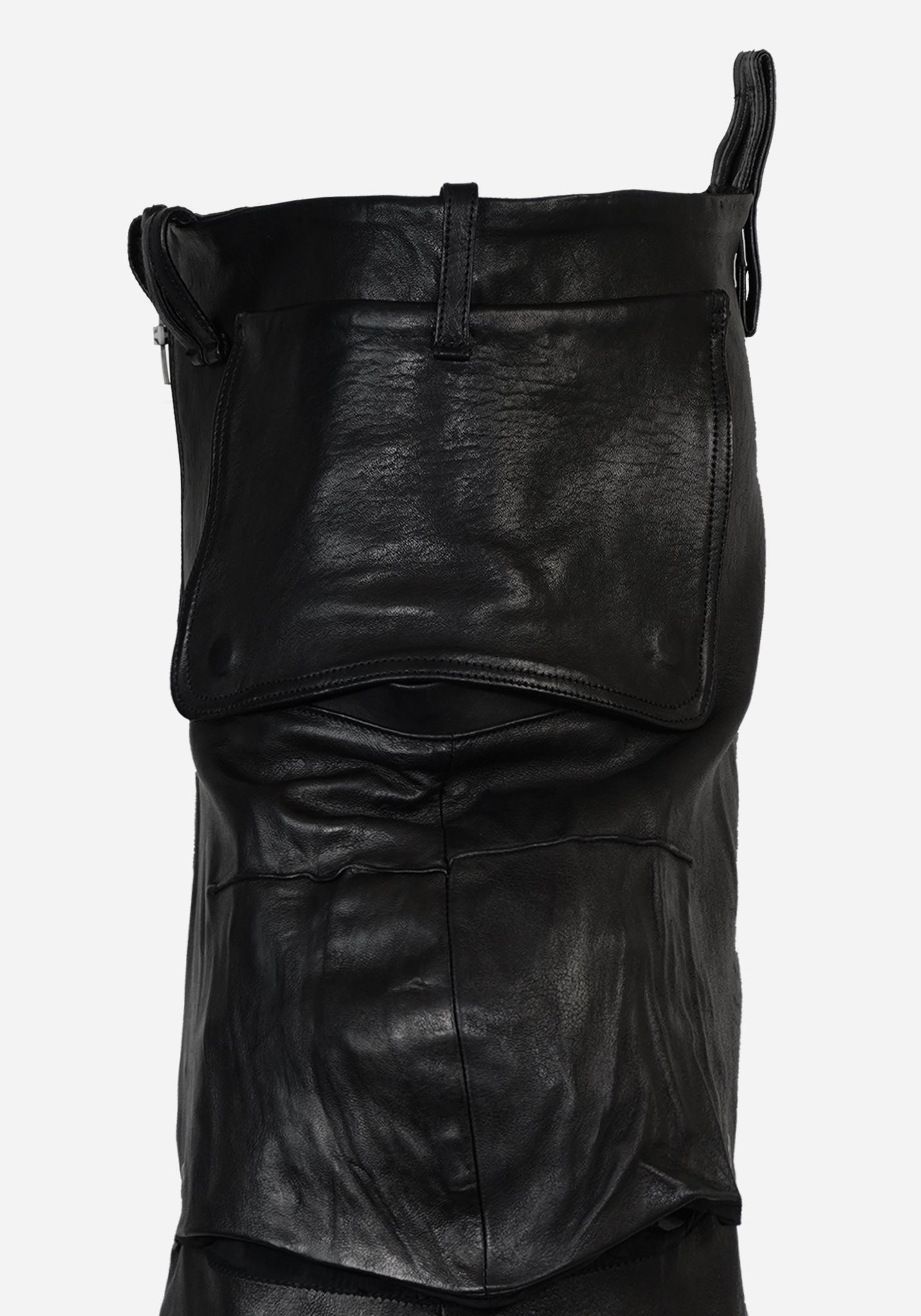“GATSO” LAYERED MOTOCARGO LEATHER SHORTS