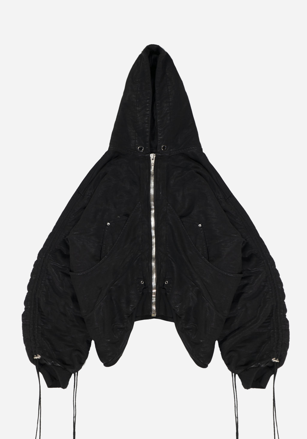 "GOLUCIDA" LAYERED JUMBO ZIPPER CARGO HOODIE - ZILLA