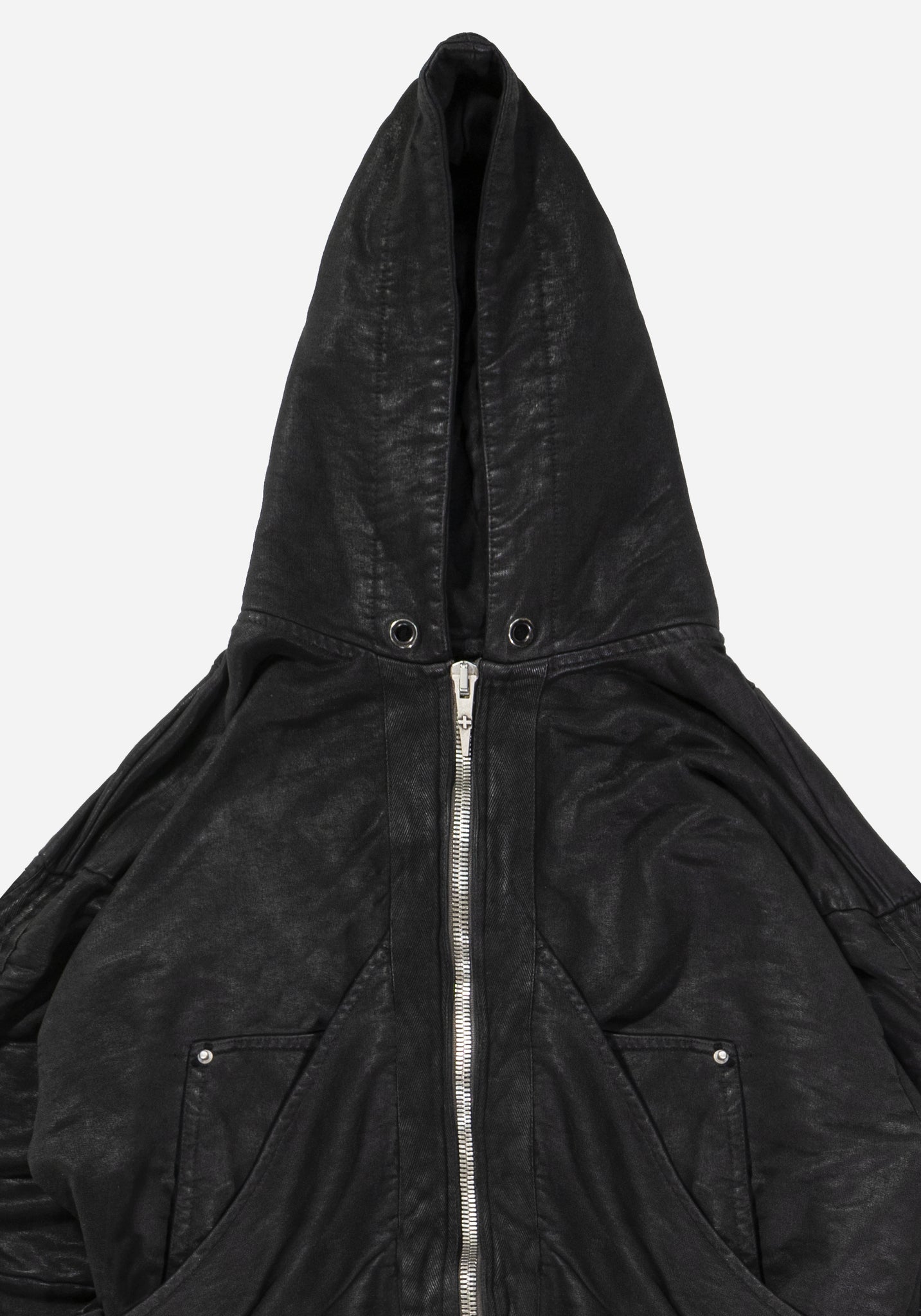 "GOLUCIDA" LAYERED JUMBO ZIPPER CARGO HOODIE - ZILLA