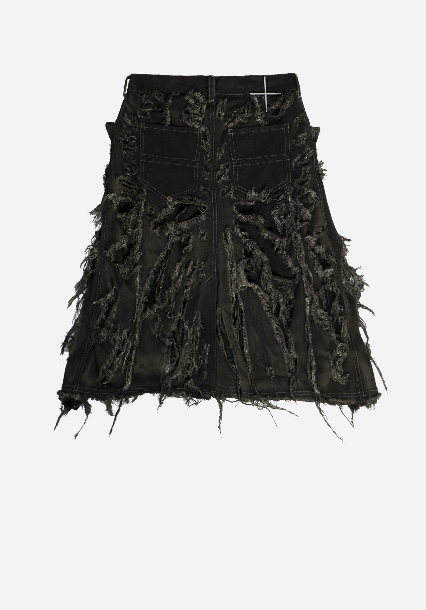 “IRINE” LAYERED DISTRESSED FLARED SKORT