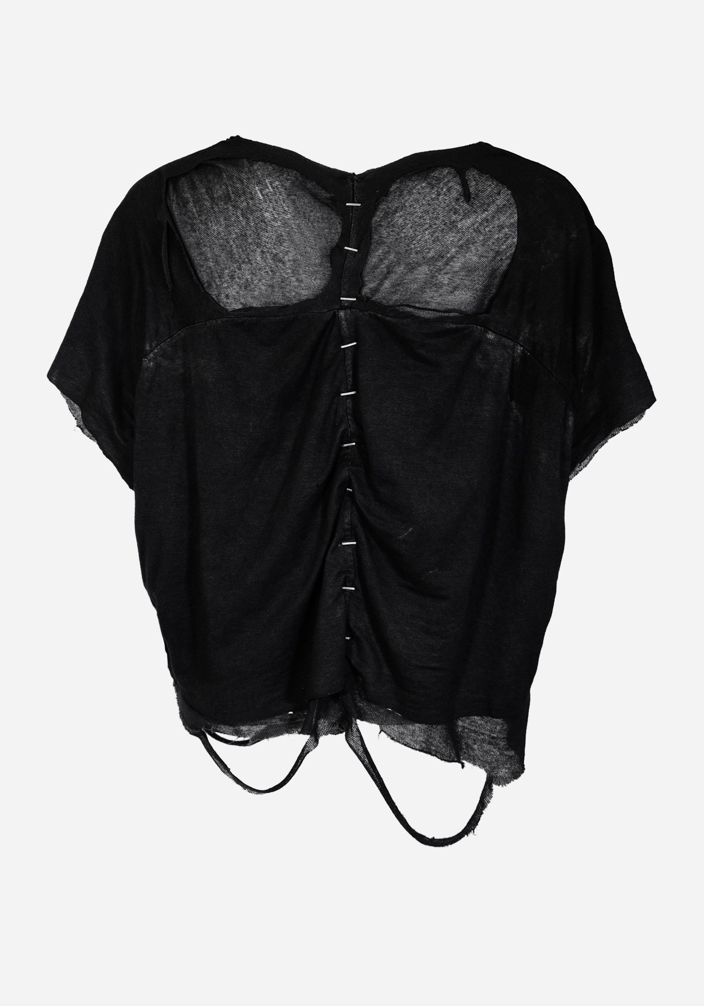 “GARETTE” LAYERED CRACK-BONE THRASHED SWEATER