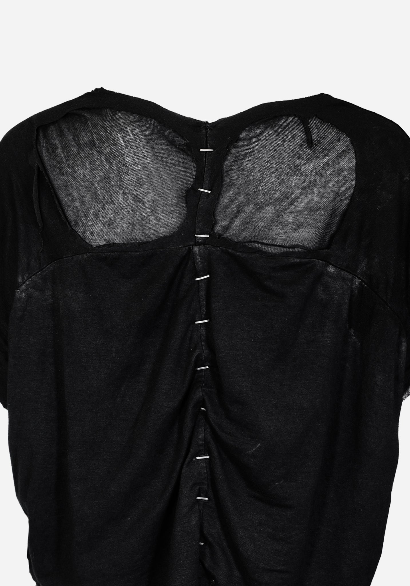 “GARETTE” LAYERED CRACK-BONE THRASHED SWEATER