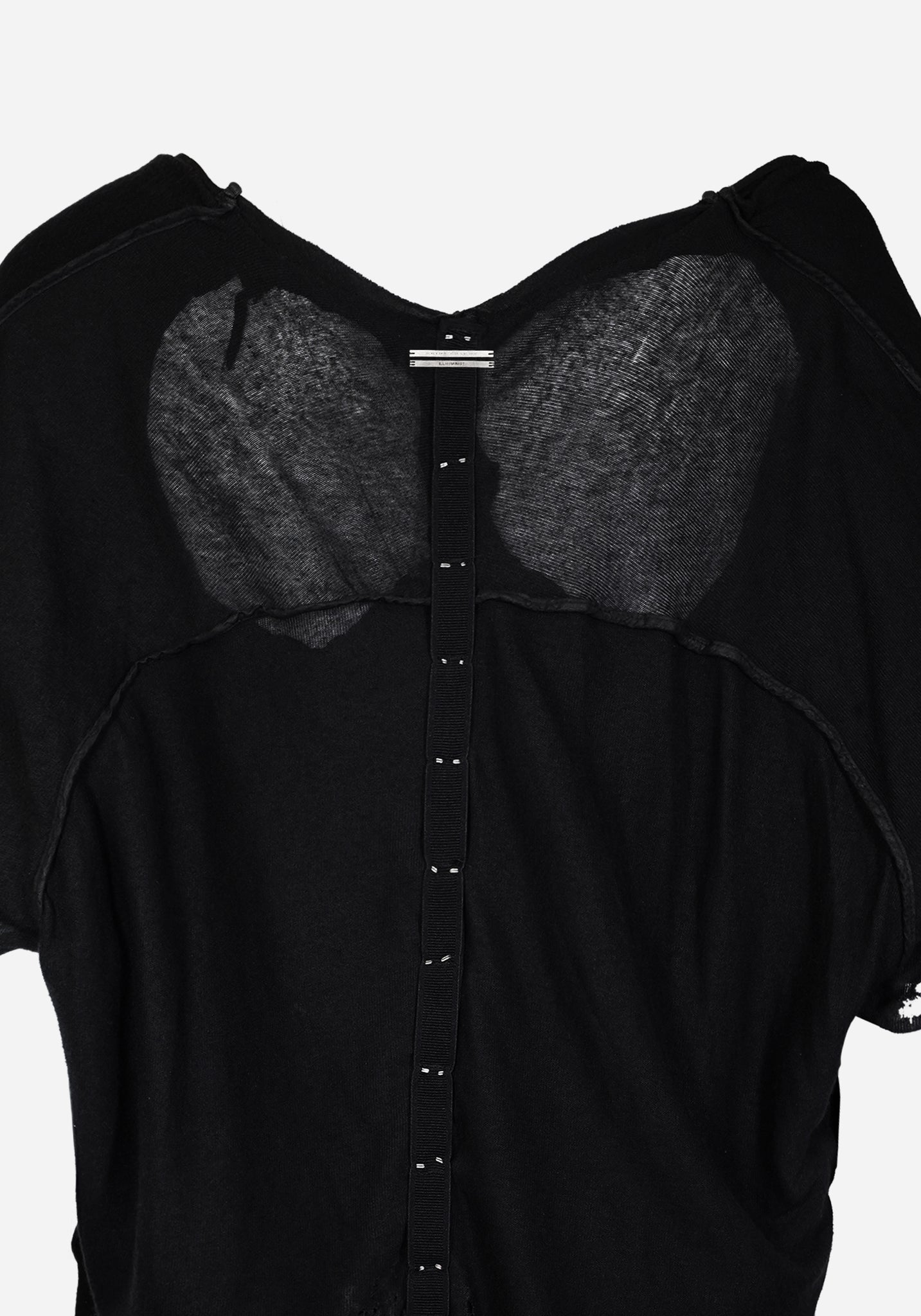 “GARETTE” LAYERED CRACK-BONE THRASHED SWEATER