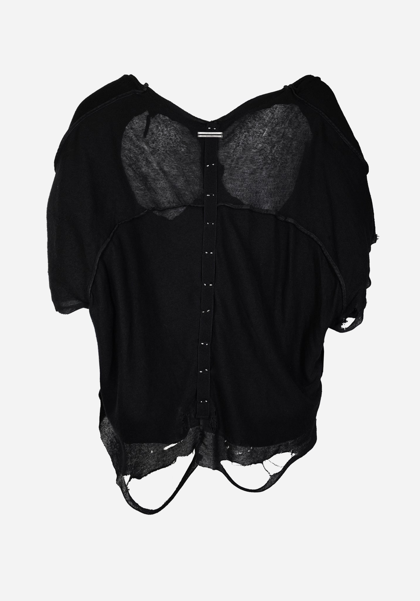 “GARETTE” LAYERED CRACK-BONE THRASHED SWEATER