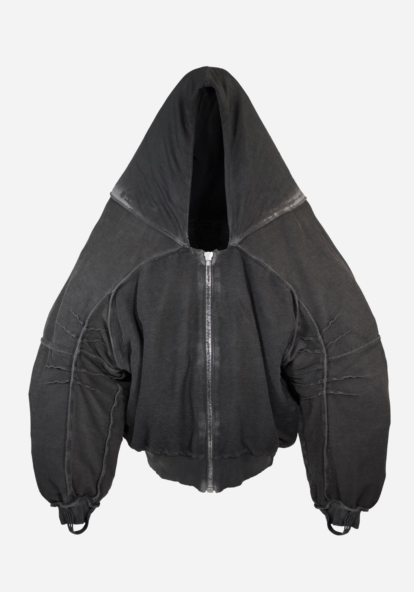 “MEGLATHON” LAYERED FLAMEN ZIPPER MAC HOODIE