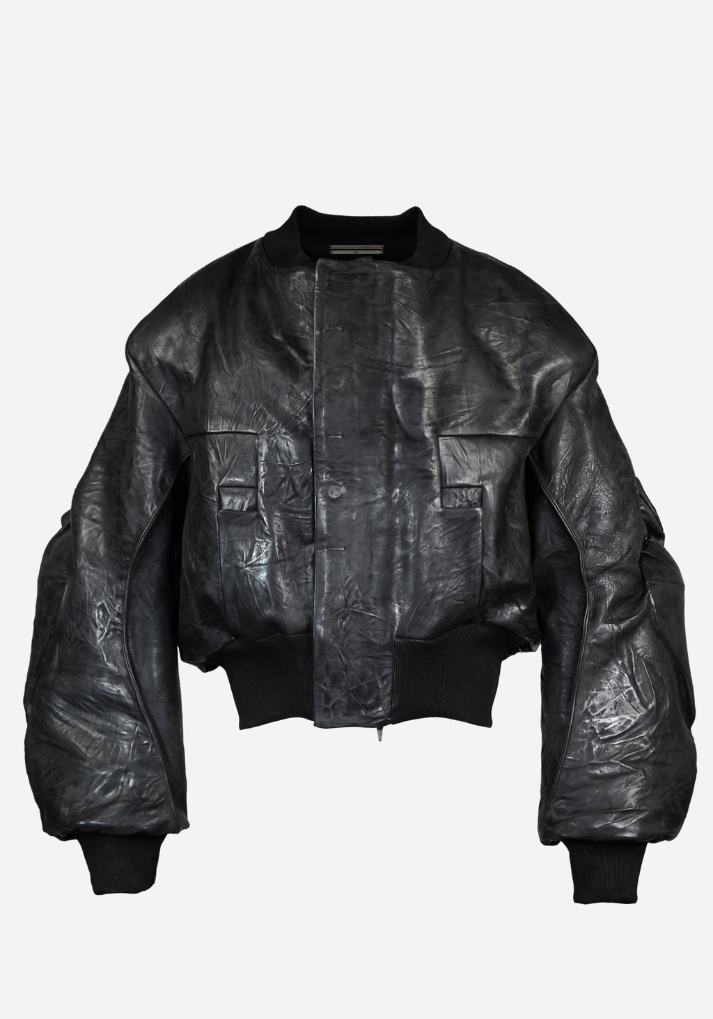 “MASTERONE” SS MAGNETIC LAYERED MORPHED TEMPLAR PROSTHETICA CRACKBONE LEATHER BOMBER JACKET - EQUINOX