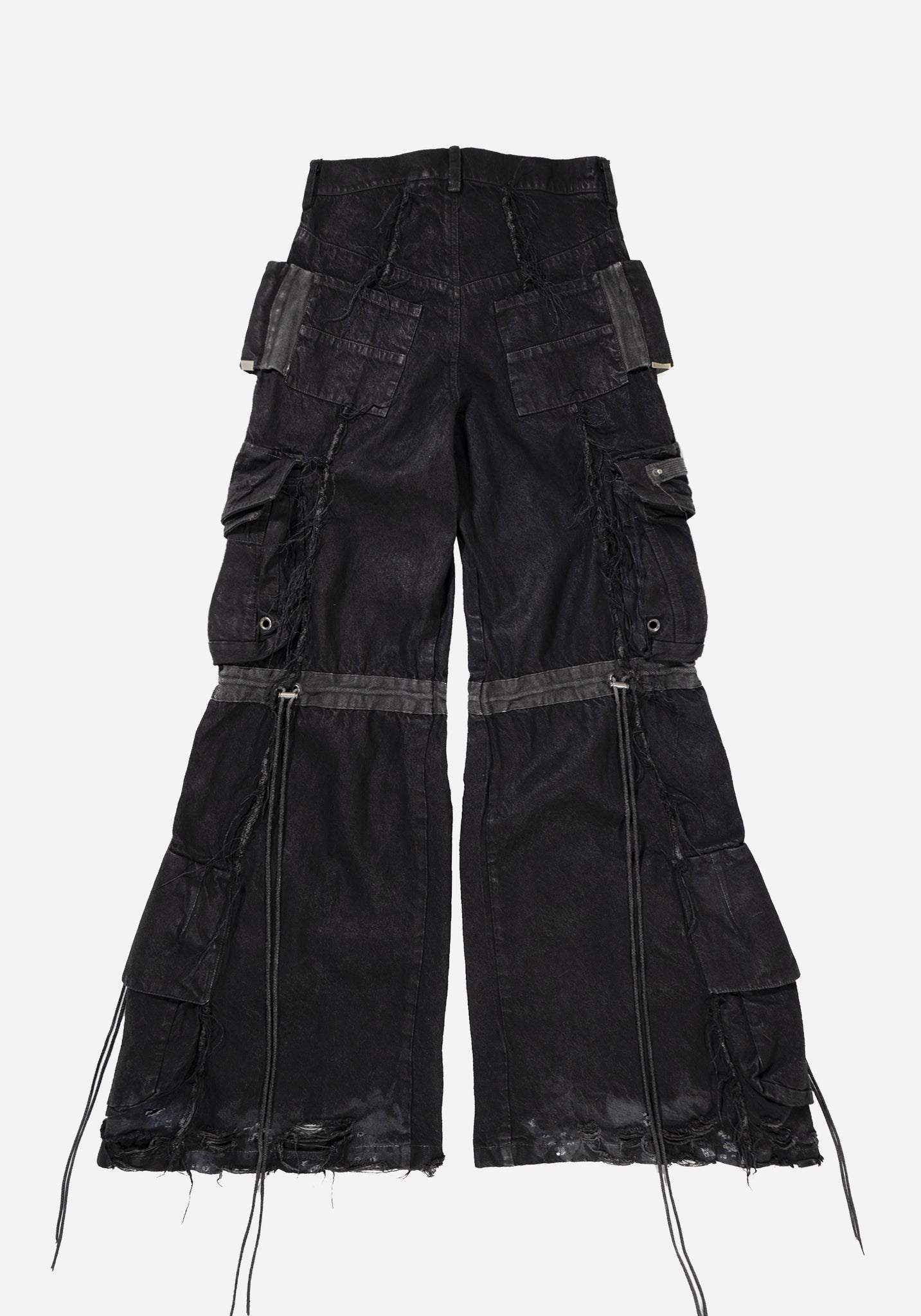"NEMETHON" LAYERED JUMBO FLARED CARGO PANTS - ZILLA
