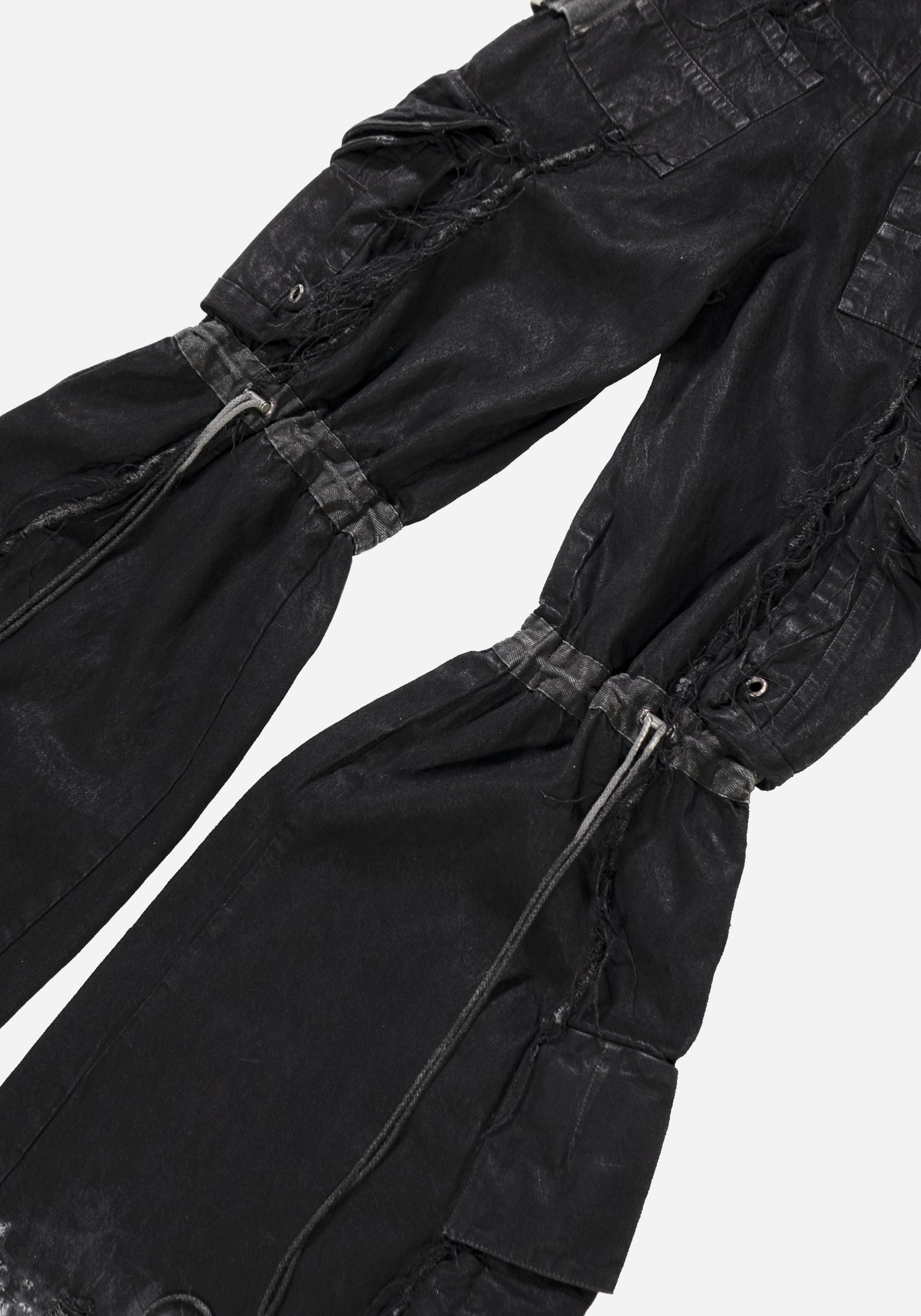 "NEMETHON" LAYERED JUMBO FLARED CARGO PANTS - ZILLA