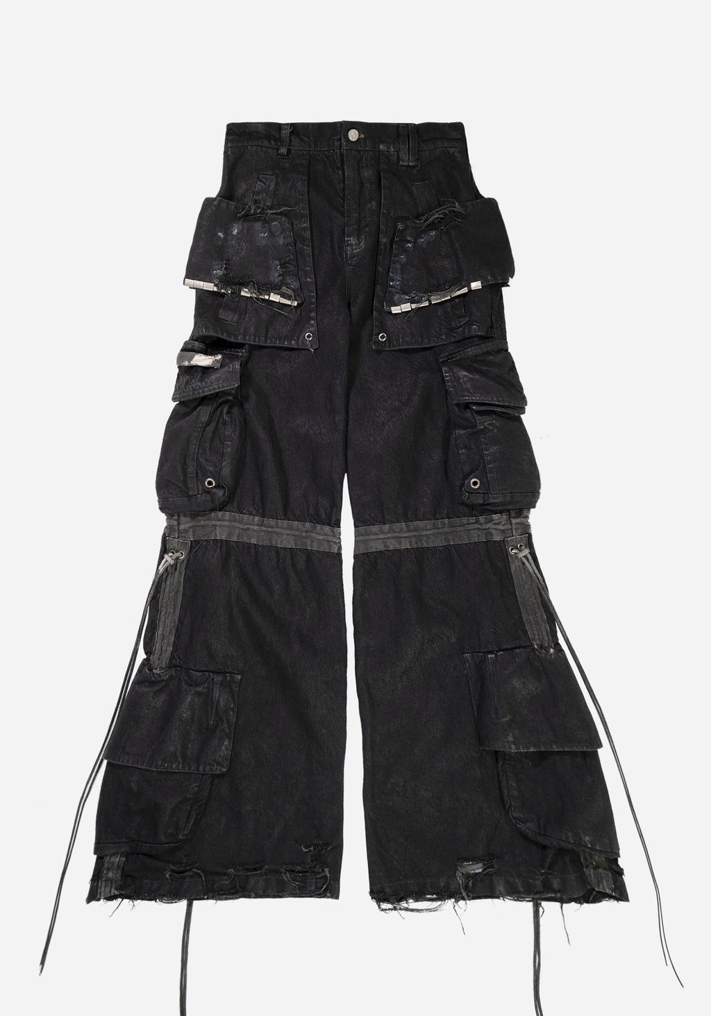 "NEMETHON" LAYERED JUMBO FLARED CARGO PANTS - ZILLA