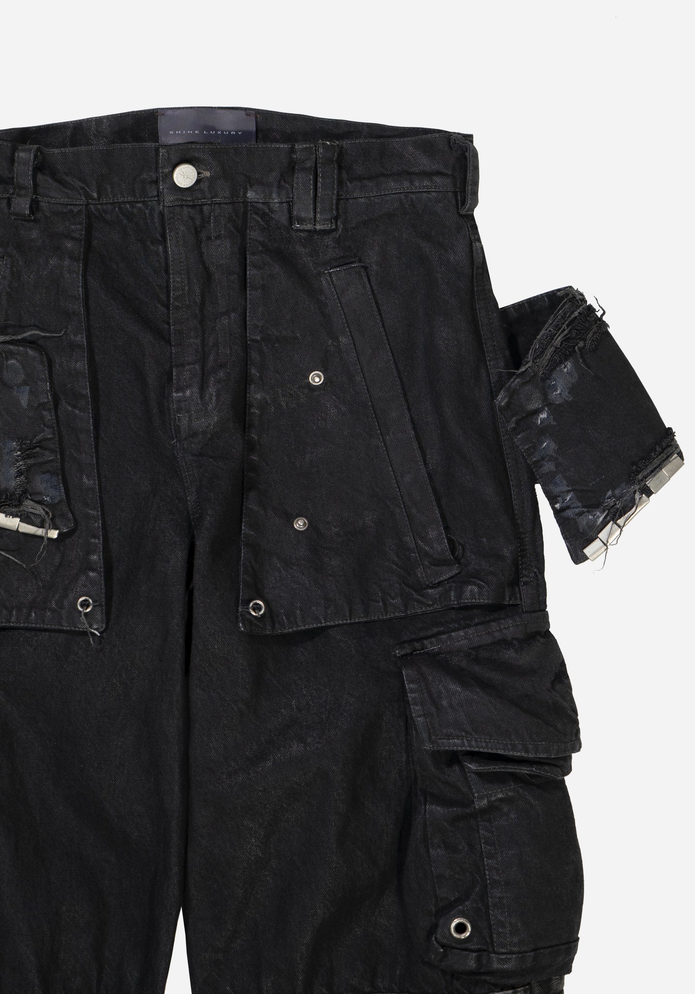 "NEMETHON" LAYERED JUMBO FLARED CARGO PANTS - ZILLA