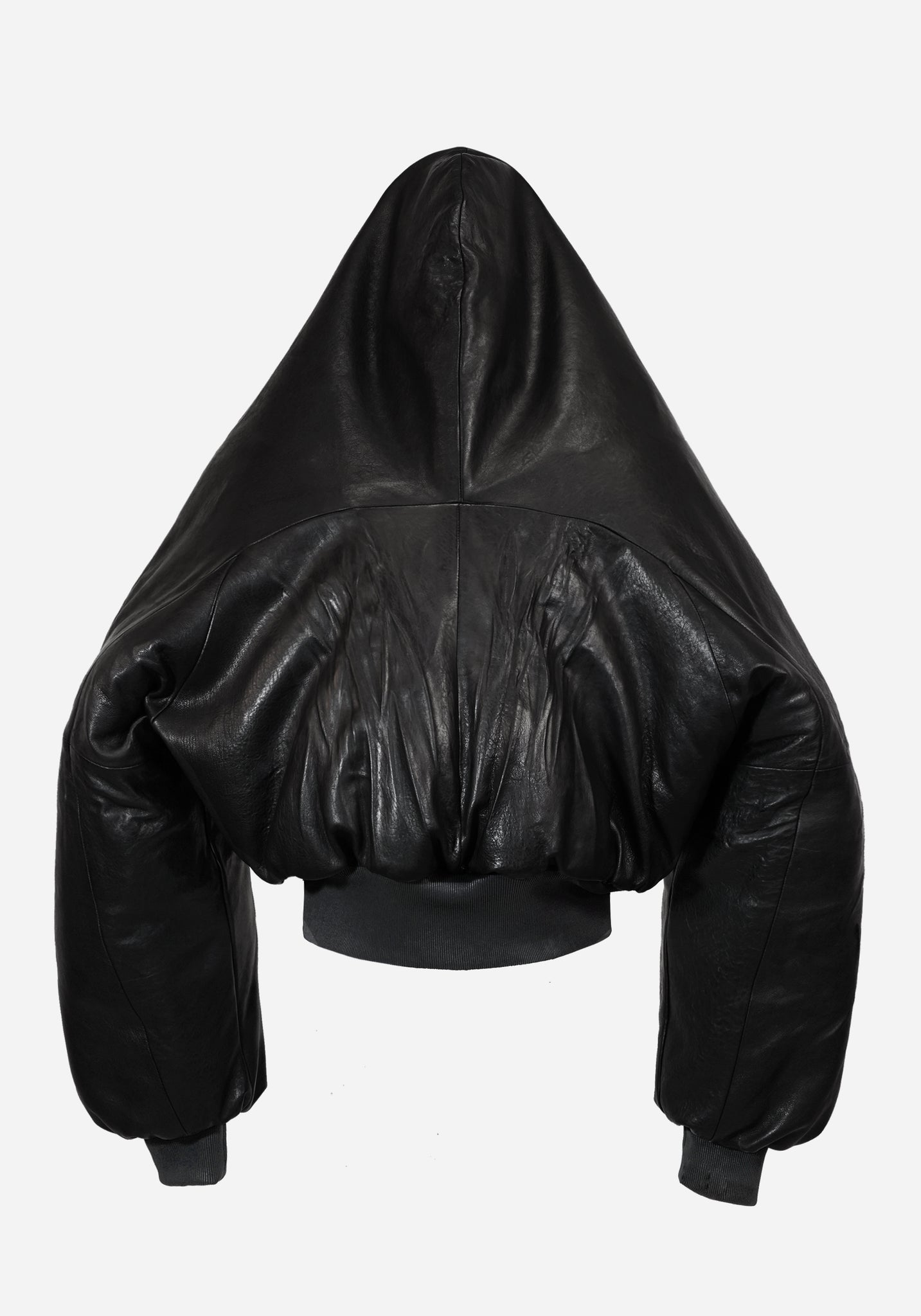 “METHASTERONE” LEATHER MAC BOMBER JACKET