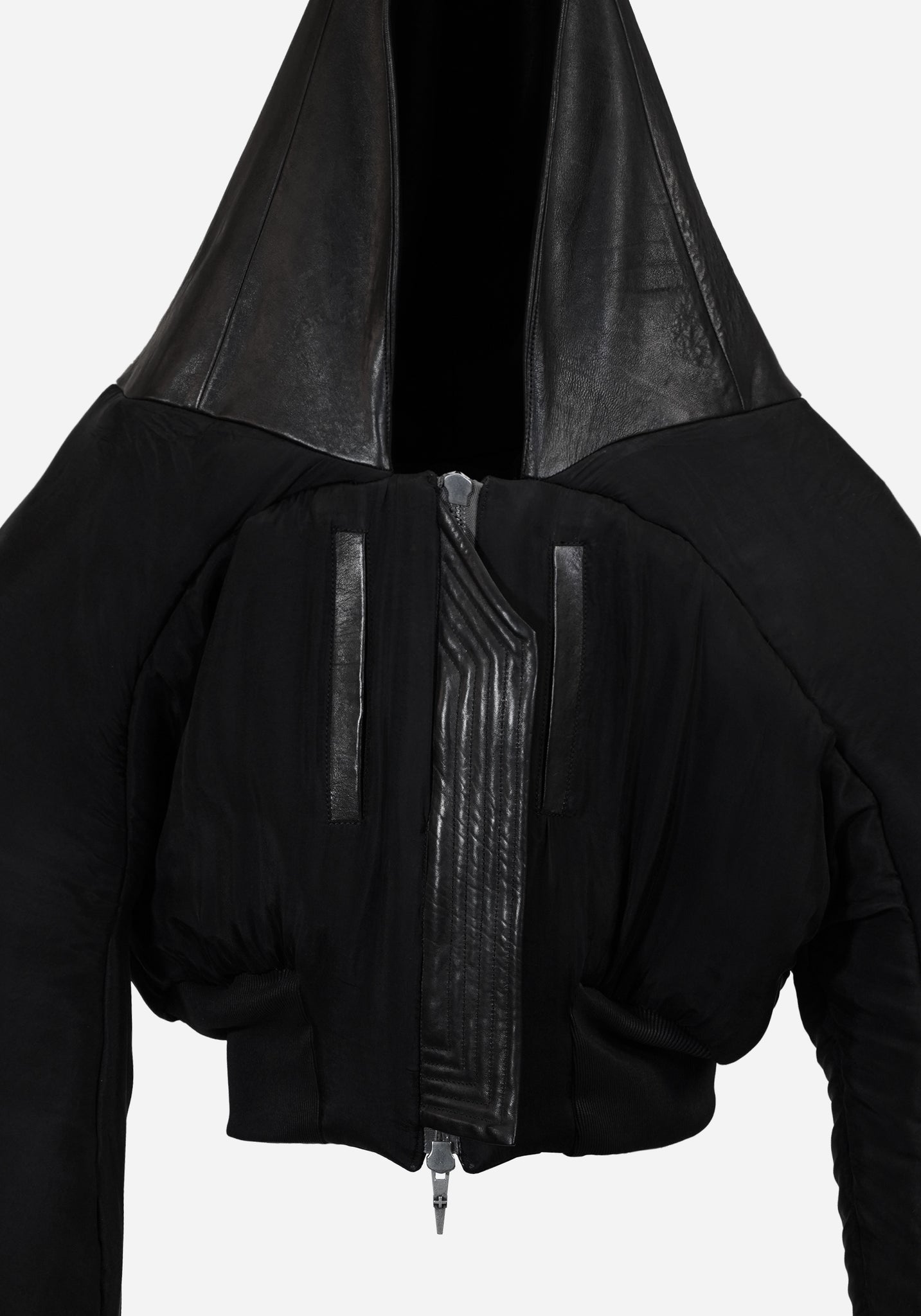 “METHASTERONE” LEATHER MAC BOMBER JACKET