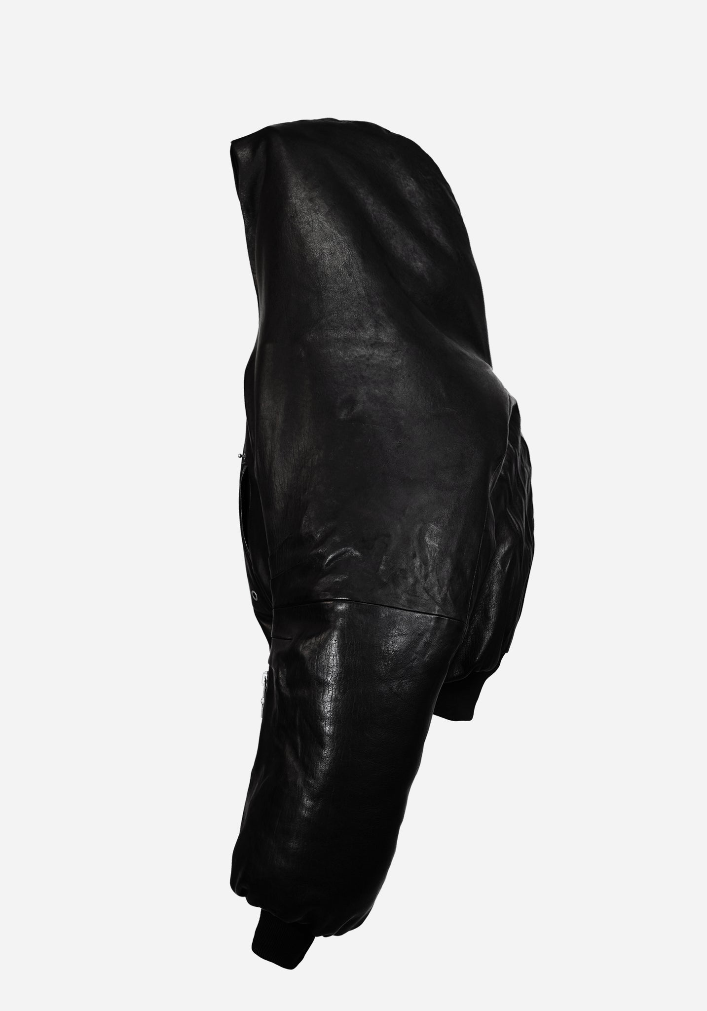 “METHASTERONE” LEATHER MAC BOMBER JACKET