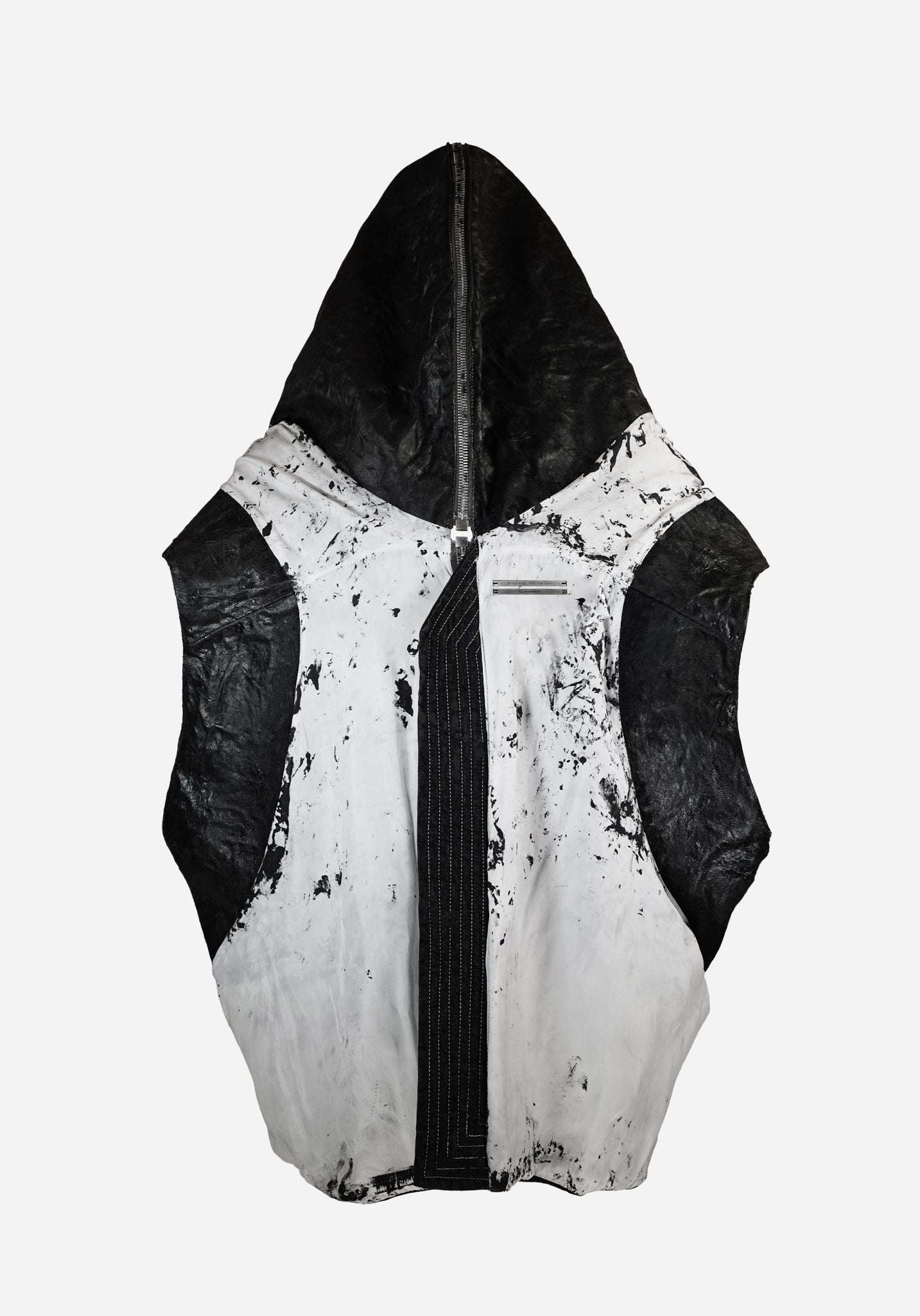 "FERGUS" BACKZIP MAC SLEEVELESS COCOON JACKET - GLASS