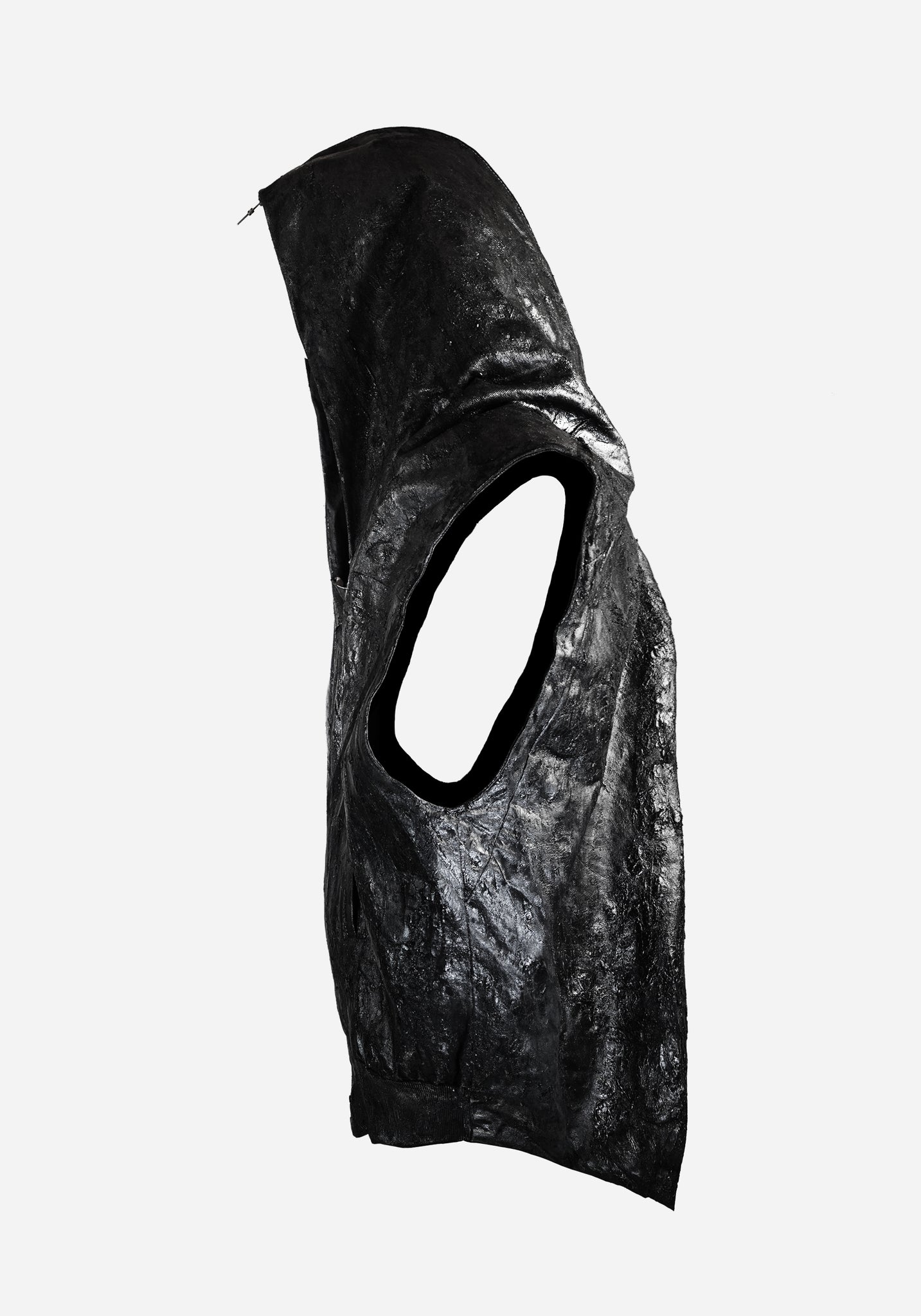 "FERGUS" BACKZIP MAC SLEEVELESS COCOON JACKET - GLASS