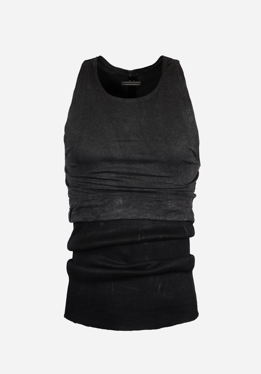 “SKINS” LAYERED CRACK-BONE FLACCID TANK TOP
