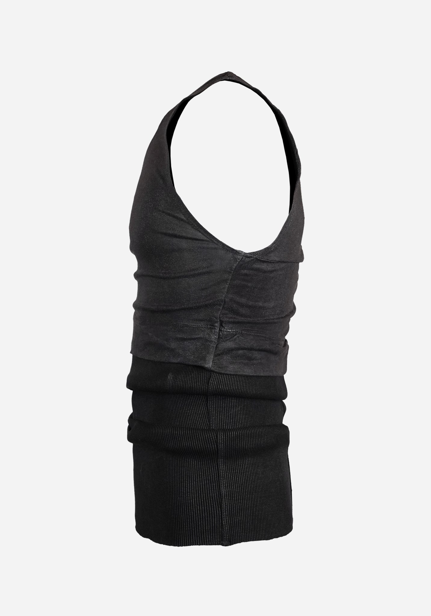 “SKINS” LAYERED CRACK-BONE FLACCID TANK TOP